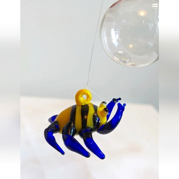 ADD ON Set of 4 Glass Art Floating Fish with Bubble Colorful VTG New BUNDLE - Picture 4 of 7